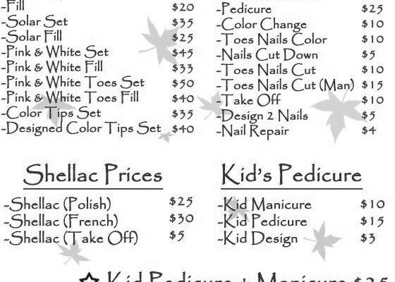 What’s the price of acrylic nails? image 0